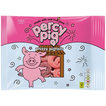 M&S Percy Pig Phizzy Pigtails 400g