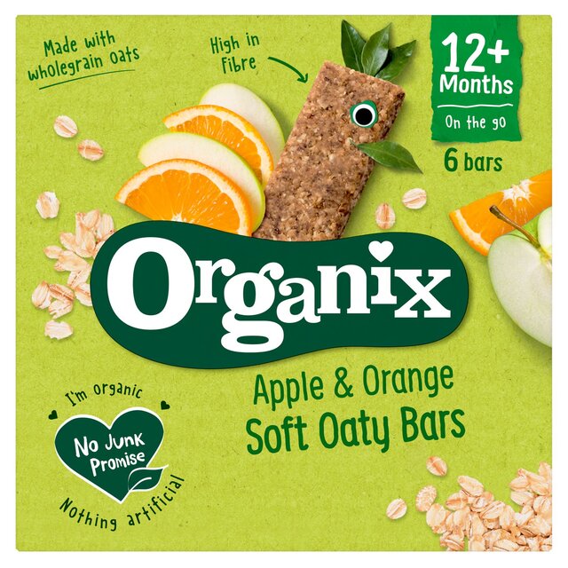 Barras de avena de manzana y naranja de Organix 6 x 30g