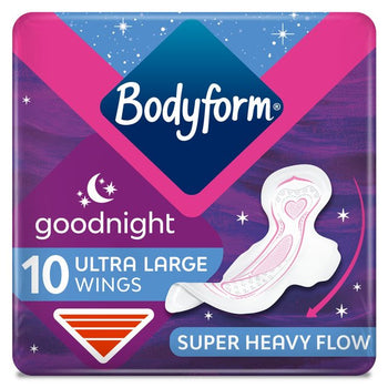 Bodyform ultra goodnight avec des ailes 10 par paquet