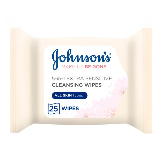 Johnson's Make Up Be Gone Extra Sensitive Wipes 25 por paquete