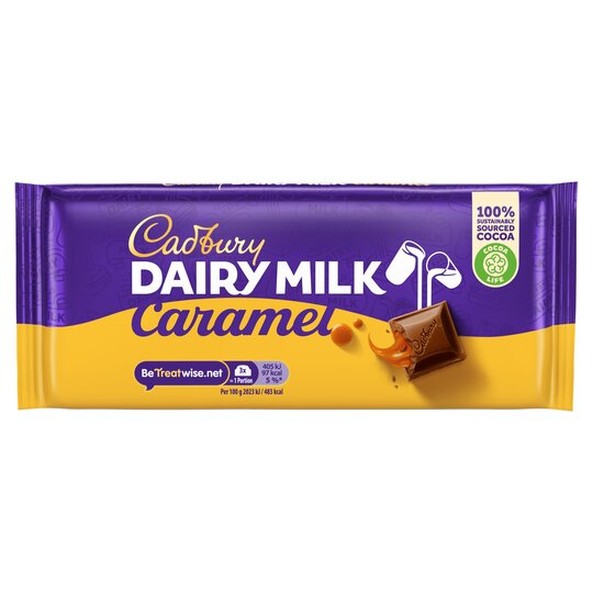 Cadbury Dairy Milk Karamell Schokoladen -Bar 120g