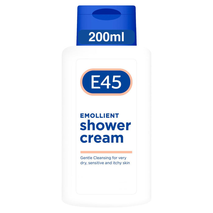 E45 Emollient Shower Cream pour une peau très sèche sur le corps et les mains de 200 ml