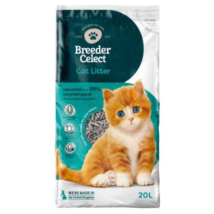Breeder Celect Paper Non Clumping Cat Litter 20L