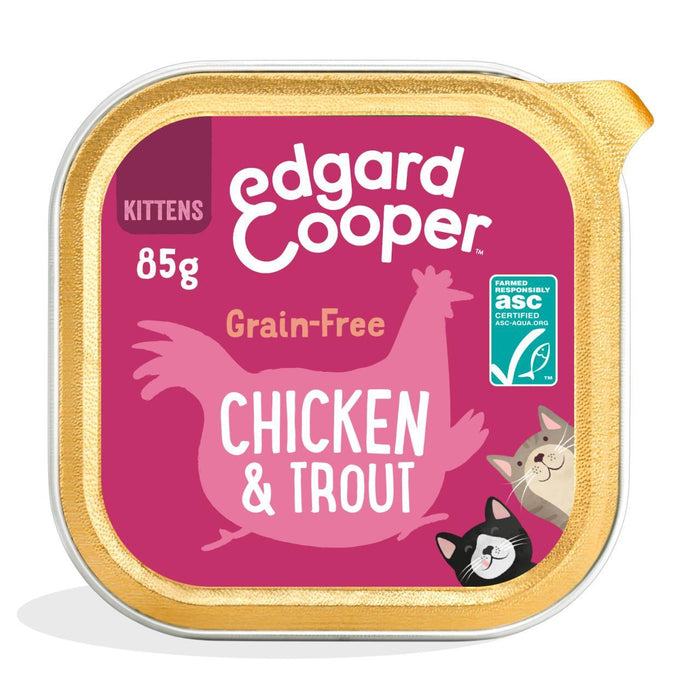 Edgard & Cooper chaton Grain Free Wet Cat Aliments avec poulet et ASC Trout 85G