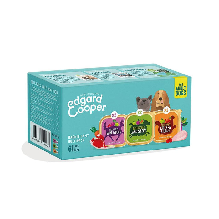Edgard & Cooper Natural para adultos para adultos alimentos para perros húmedos Multipack 6 x 100g