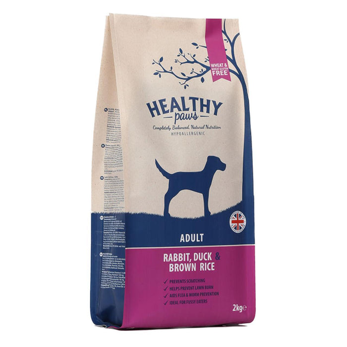 Healthy Paws Rabbit Duck & Brown Rice Adult Dog Food 2kg