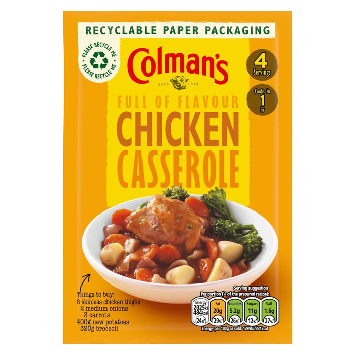 Colmans Chicken Casserole Rezept Mix 40G
