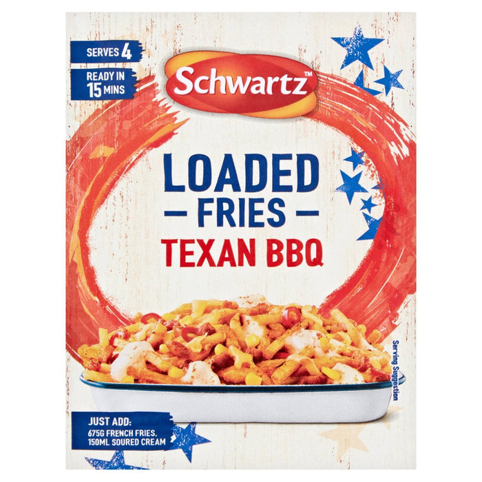 Schwartz cargó papas fritas Texan BBQ condimento 20G